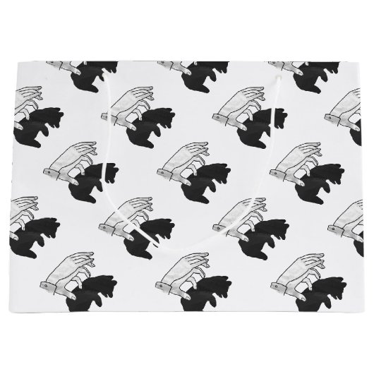 Hand Silhouette Beer Cub Large Cadeautasje (Voorkant)