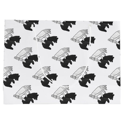 Hand Silhouette Beer Cub Large Cadeautasje (Achterkant)