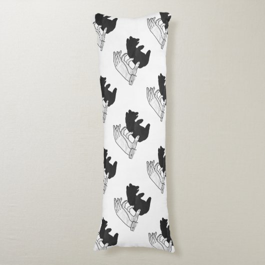 Hand Silhouette Beer Cub Lichaamskussen (Voorkant Verticaal)