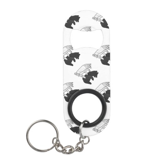 Hand Silhouette Beer Cub Mini Flessenopener (Voorkant)