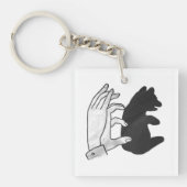 Hand Silhouette Beer Cub Sleutelhanger (voorkant)