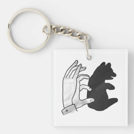 Hand Silhouette Beer Cub Sleutelhanger (voorkant)