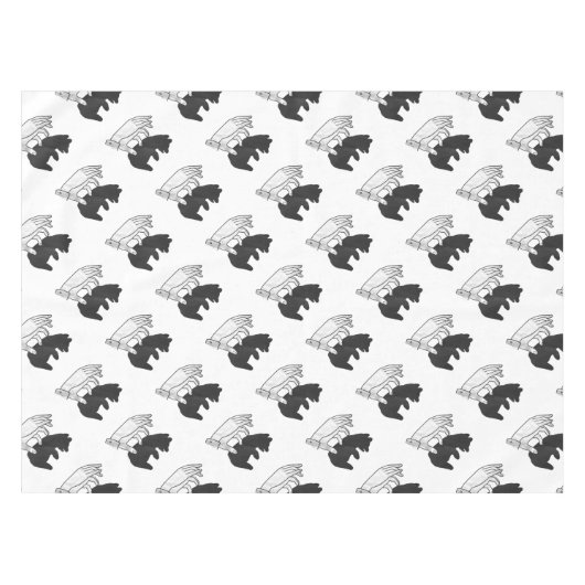 Hand Silhouette Beer Cub Tafelkleed (Voorkant (Horizontaal))