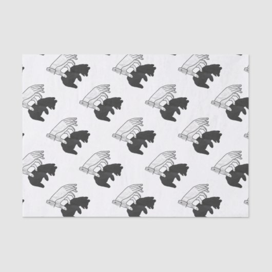 Hand Silhouette Beer Cub Tissuepapier (Voorkant)