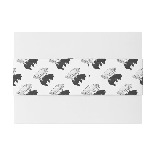 Hand Silhouette Beer Cub Uitnodigingen Wikkel (Achterkant Voorbeeld)