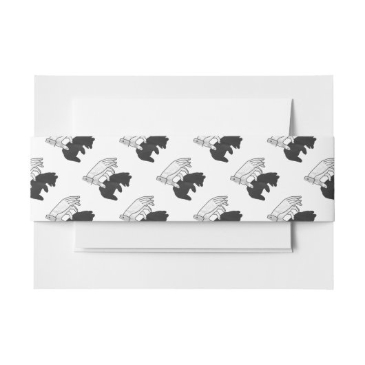 Hand Silhouette Beer Cub Uitnodigingen Wikkel (Voorkant Voorbeeld)