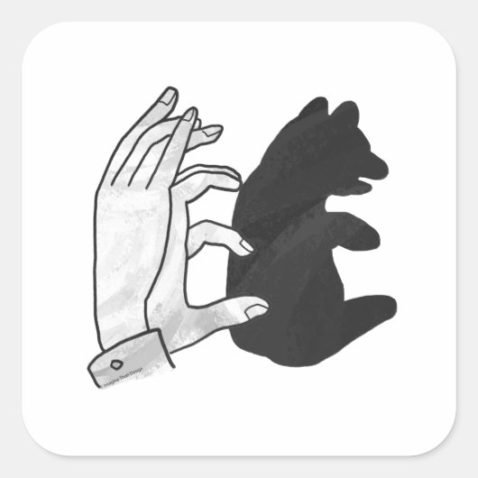 Hand Silhouette Beer Cub Vierkante Sticker (Voorkant)