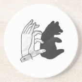 Hand Silhouette Beer Cub Zandsteen Onderzetter (Voorkant)