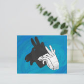Hand Silhouette Billy Goat Blue Briefkaart (Staand voorkant)