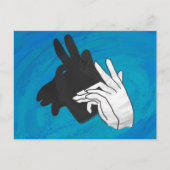 Hand Silhouette Billy Goat Blue Briefkaart (Voorkant)