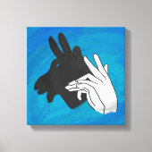 Hand Silhouette Billy Goat Blue Canvas Afdruk (Voorkant)