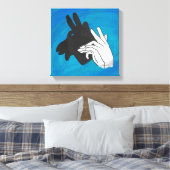 Hand Silhouette Billy Goat Blue Canvas Afdruk (Insitu (Slaapkamer))