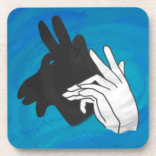 Hand Silhouette Billy Goat Blue Drankjes Onderzetter