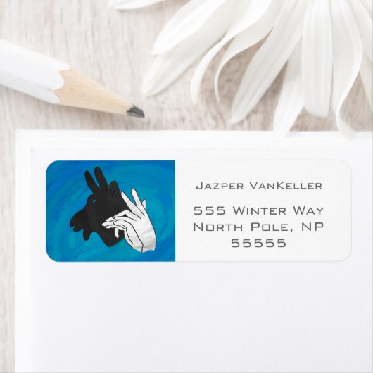 Hand Silhouette Billy Goat Blue Etiket (Insitu)