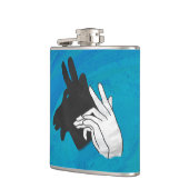 Hand Silhouette Billy Goat Blue Heupfles (Links)