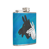 Hand Silhouette Billy Goat Blue Heupfles (Rechts)