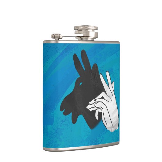 Hand Silhouette Billy Goat Blue Heupfles (Rechts)