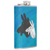 Hand Silhouette Billy Goat Blue Heupfles (Rechts)