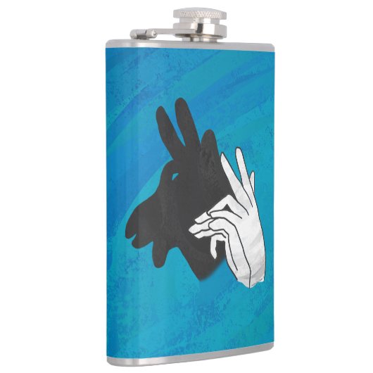 Hand Silhouette Billy Goat Blue Heupfles (Rechts)