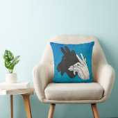 Hand Silhouette Billy Goat Blue Kussen (Stoel)