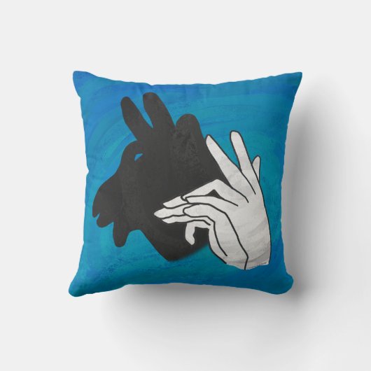Hand Silhouette Billy Goat Blue Kussen (Achterkant)