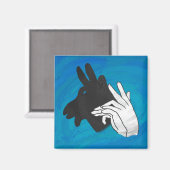 Hand Silhouette Billy Goat Blue Magneet (Voorkant / Achterkant)
