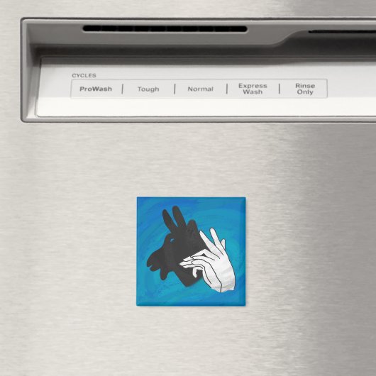 Hand Silhouette Billy Goat Blue Magneet (Insitu (Vaatwasser))