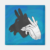 Hand Silhouette Billy Goat Blue Magneet (Voorkant)