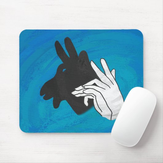 Hand Silhouette Billy Goat Blue Muismat (Met muis)