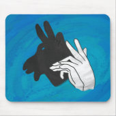 Hand Silhouette Billy Goat Blue Muismat (Voorkant)