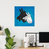 Hand Silhouette Billy Goat Blue Poster (Thuiskantoor)