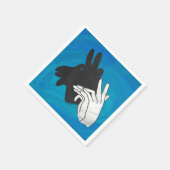 Hand Silhouette Billy Goat Blue Servet (Hoek)