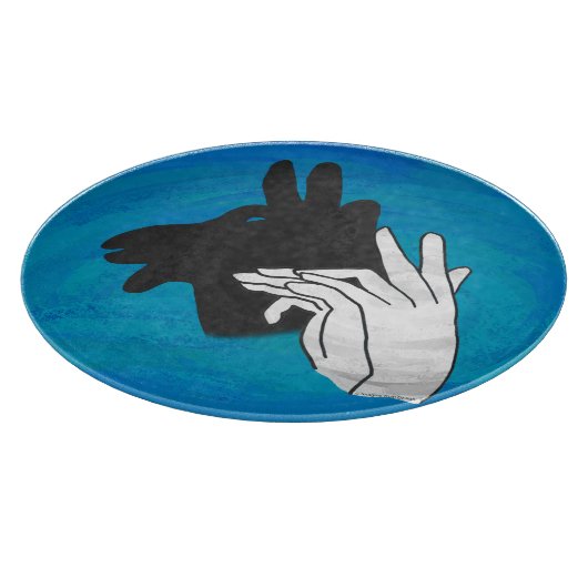 Hand Silhouette Billy Goat Blue Snijplank (Hoek)