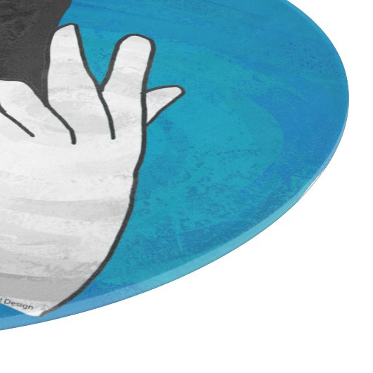 Hand Silhouette Billy Goat Blue Snijplank (Hoek)