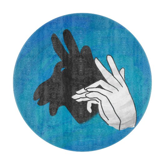 Hand Silhouette Billy Goat Blue Snijplank (Voorkant)