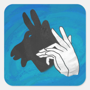Hand Silhouette Billy Goat Blue Vierkante Sticker