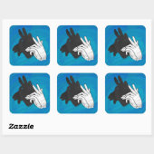 Hand Silhouette Billy Goat Blue Vierkante Sticker (Vel)