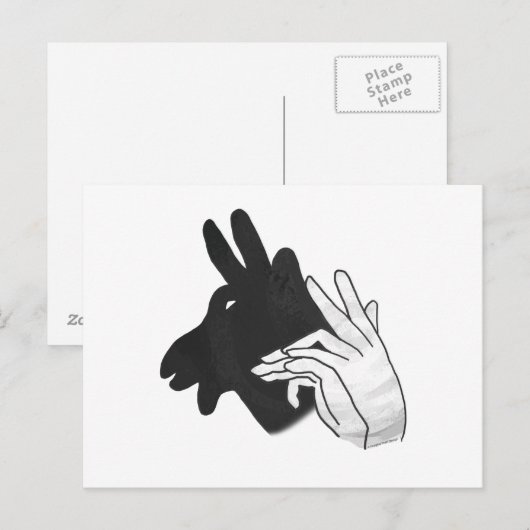 Hand Silhouette Billy Goat Briefkaart (Voorkant / Achterkant)