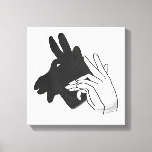 Hand Silhouette Billy Goat Canvas Afdruk