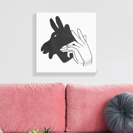 Hand Silhouette Billy Goat Canvas Afdruk (Insitu (Woonkamer))