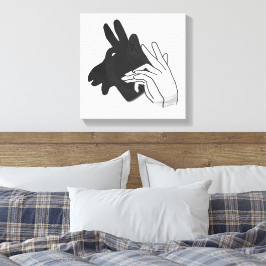 Hand Silhouette Billy Goat Canvas Afdruk (Insitu (Slaapkamer))