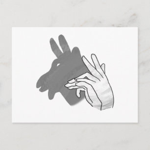 Hand Silhouette Billy Goat Gray Briefkaart