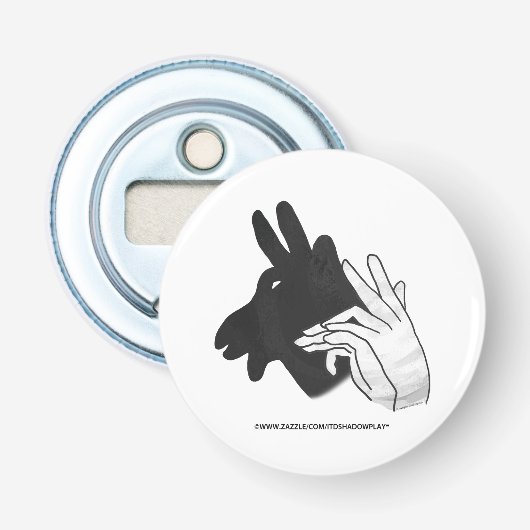 Hand Silhouette Billy Goat Gray Button Flesopener (Voorkant)