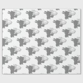 Hand Silhouette Billy Goat Gray Cadeaupapier (Vlak)