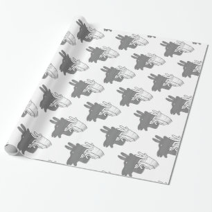 Hand Silhouette Billy Goat Gray Cadeaupapier
