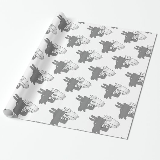 Hand Silhouette Billy Goat Gray Cadeaupapier (Uitgerold)