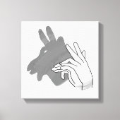 Hand Silhouette Billy Goat Gray Canvas Afdruk (Voorkant)