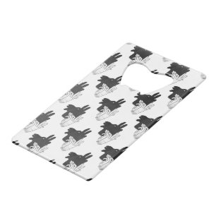Hand Silhouette Billy Goat Gray Creditkaart Flessenopener