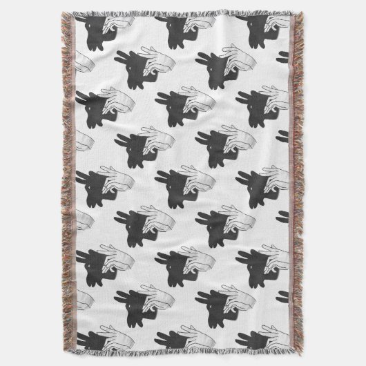 Hand Silhouette Billy Goat Gray Deken (Voorkant Verticaal)