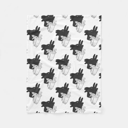Hand Silhouette Billy Goat Gray Fleece Deken (Voorkant)
